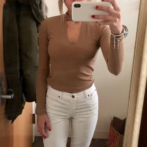 Tan Long-Sleeved Shirt || TRF by Zara